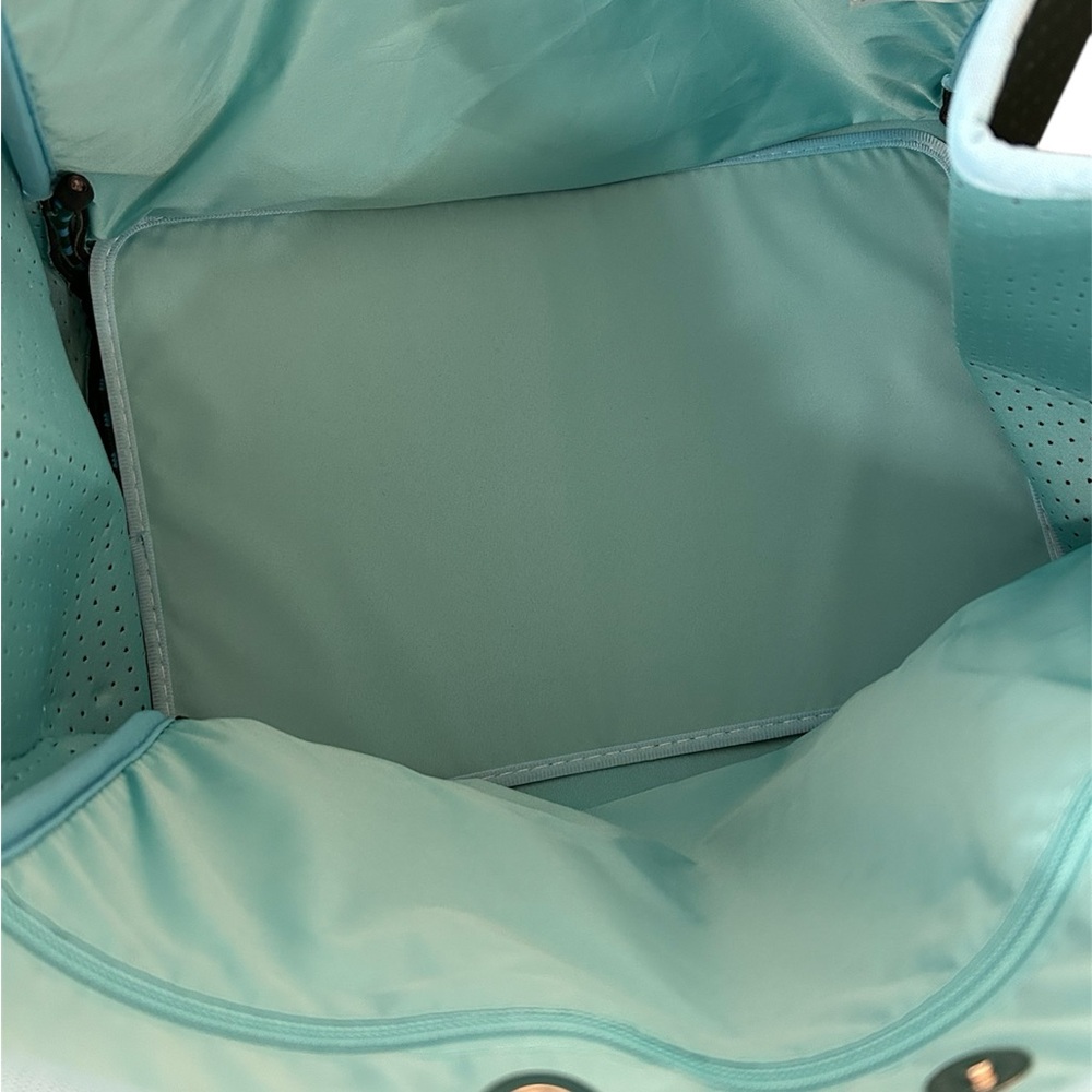 NEW Teal Fish Design Tote Bag Neoprene Large to X-Large summer beach pool resort - Picture 4 of 13